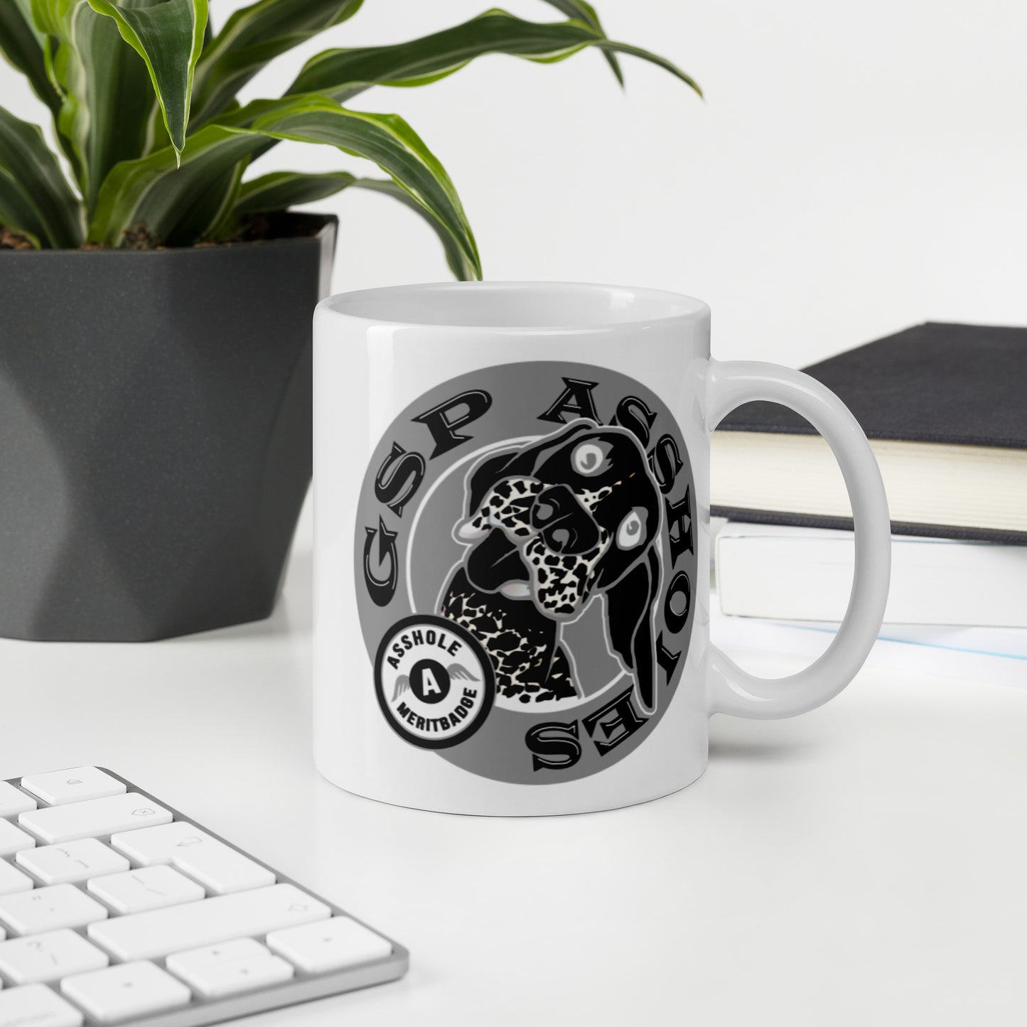 Glossy Mug White B&W