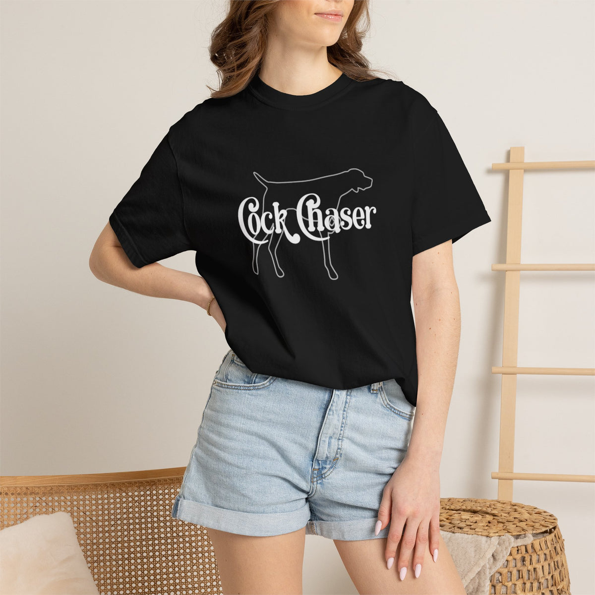 Cock Chaser Dog T-Shirt — Funny Hunting/Outdoor Graphic Tee